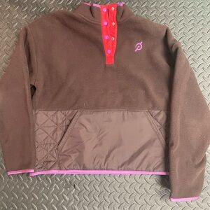 Peloton Women’s Fleece Pullover Jacket Brown Pink Size M